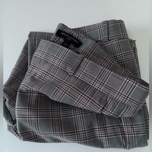 EUC Banana Republic Avery Dress Work Pants Gray Purple Black Plaid